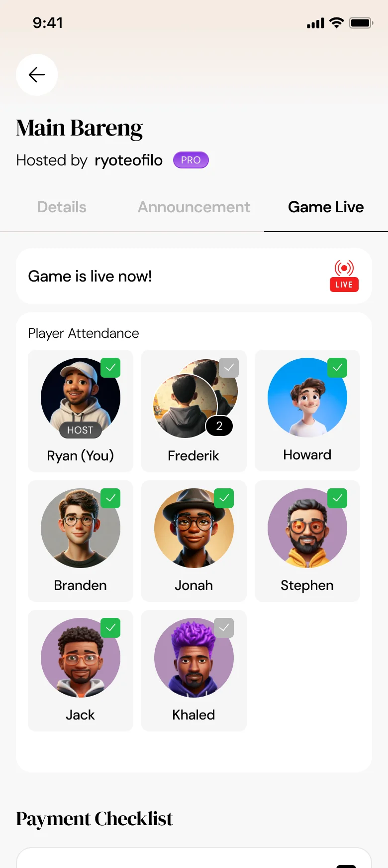 Tendang App Screen 2